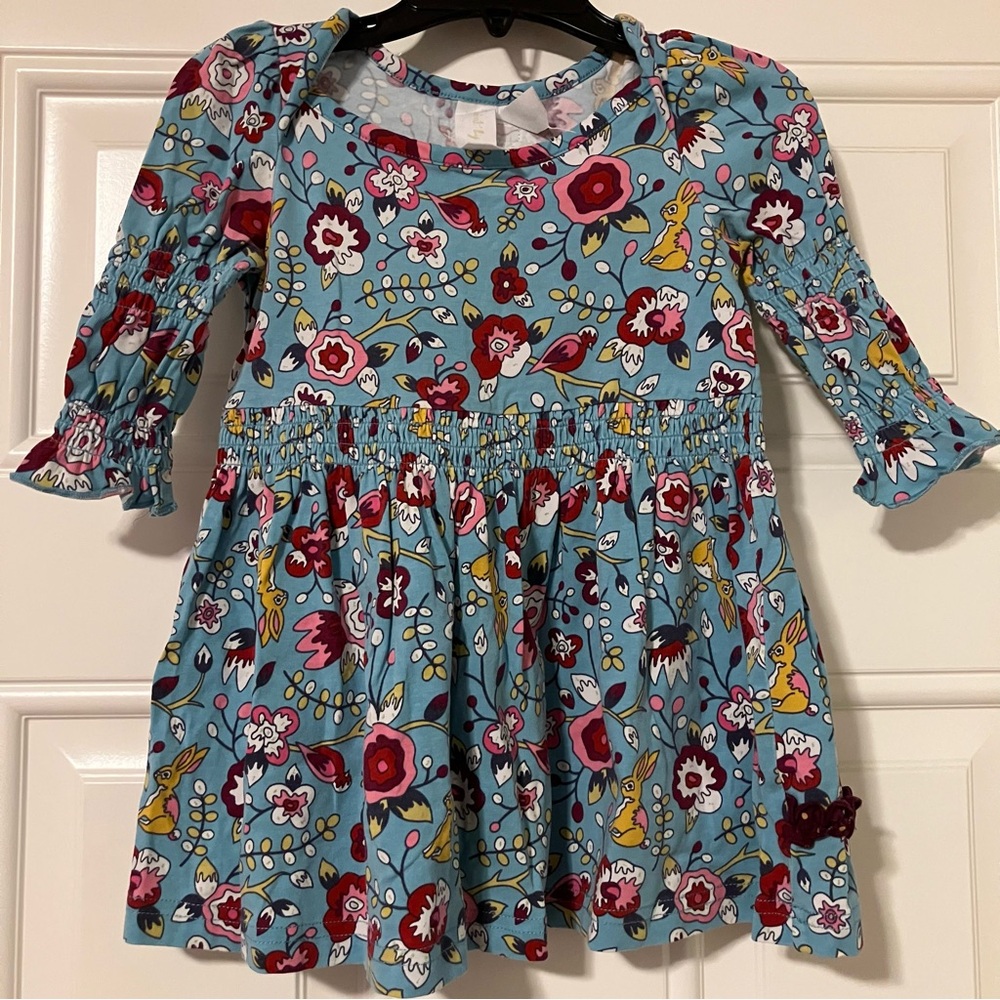 Matilda Jane Girls Paint By Numbers Bunny Rabbit Floral Dress Size 12 Months